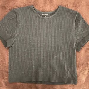 Wild Fable Green Ribbed Fitted T-Shirt